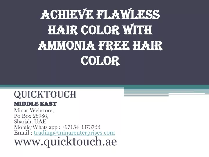 achieve flawless hair color with ammonia free hair color