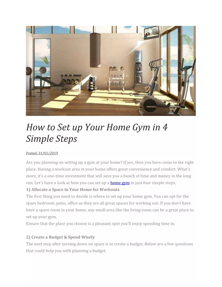 how to set up your home gym in 4 simple steps