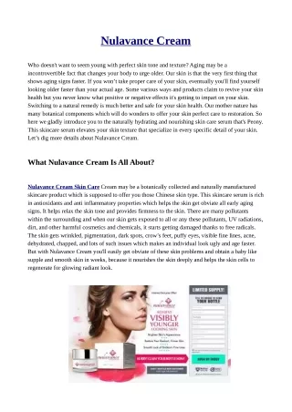 Nulavance Cream Will It Make Your Skin Glow Again? | Review