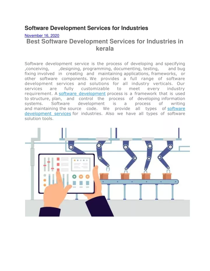 software development services for industries