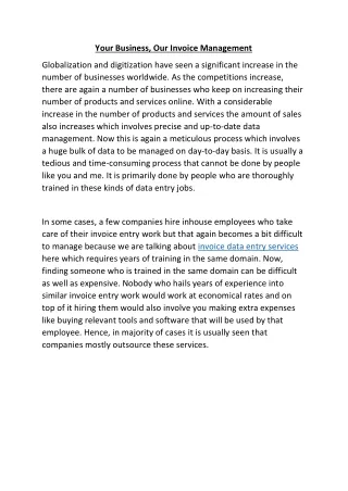 your business our invoice management