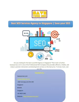 Best SEO Services Agency In Singapore | Save your SEO