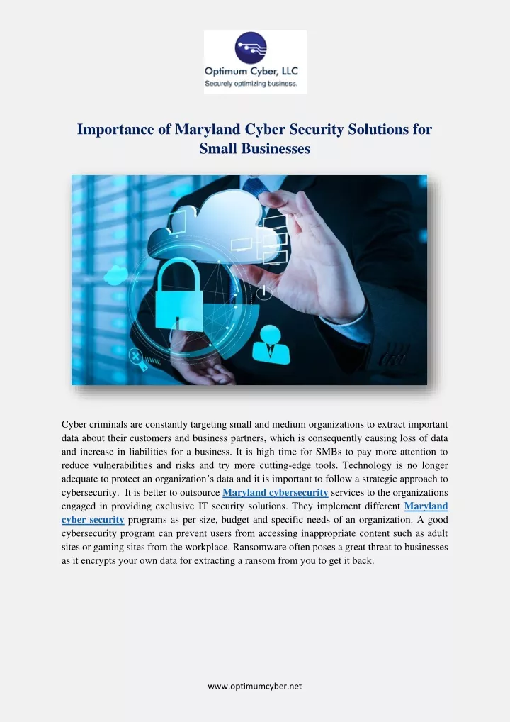 importance of maryland cyber security solutions