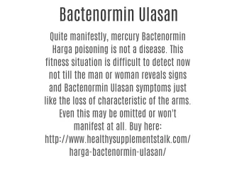 Bactenormin Ulasan