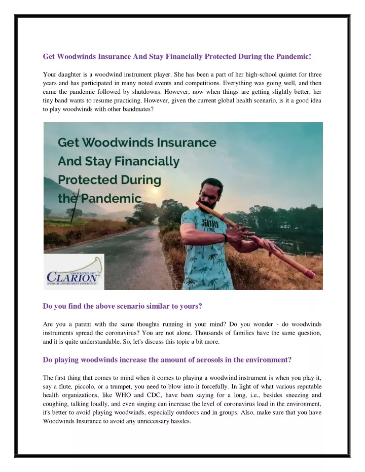 get woodwinds insurance and stay financially