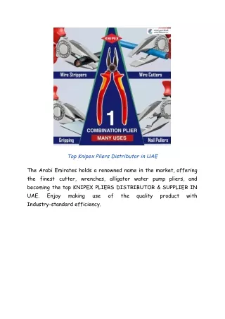 Top Knipex Pliers Distributor in UAE