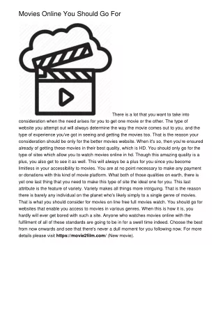 movies online you should go for