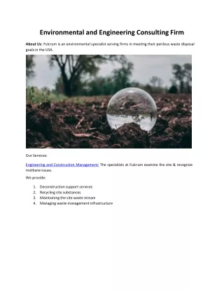 environmental and engineering consulting firm