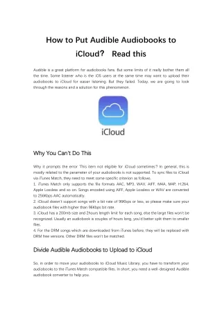 how to put audible audiobooks to