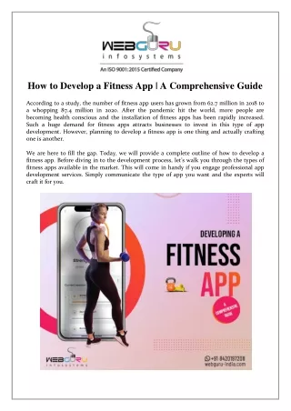 How to Develop a Fitness App | A Comprehensive Guide