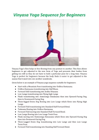 vinyasa yoga sequence for beginners