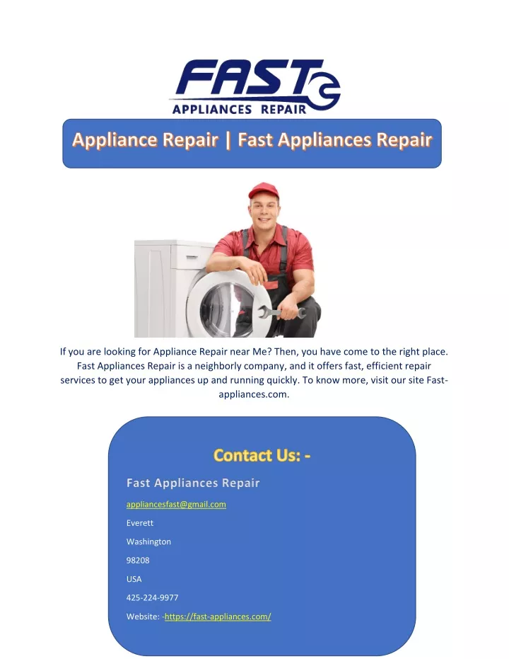 if you are looking for appliance repair near