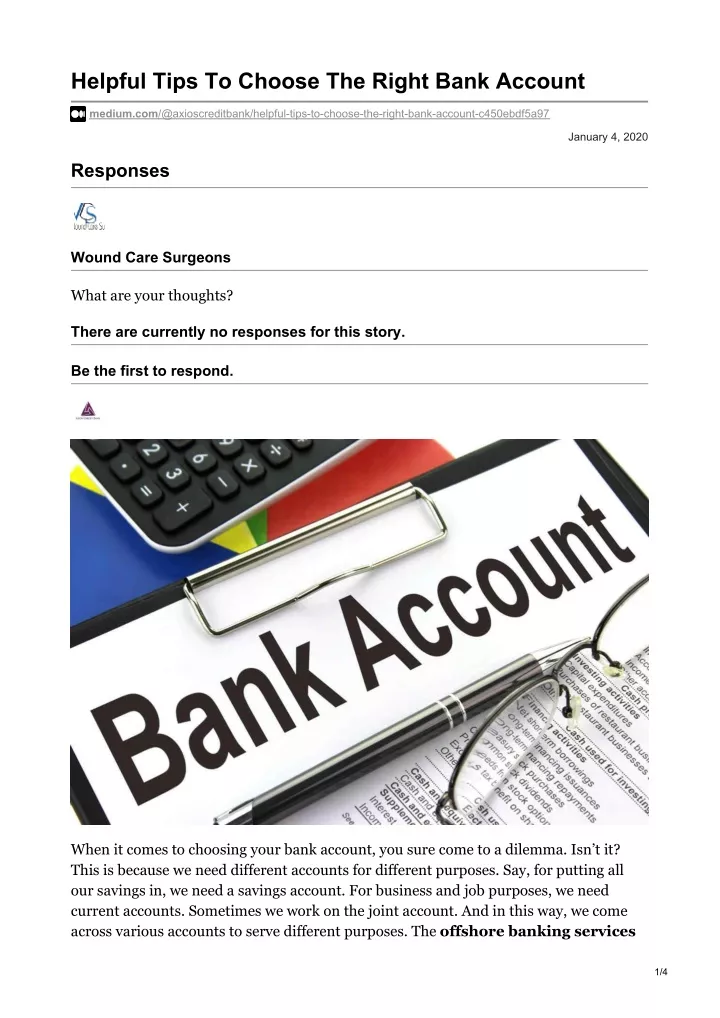 helpful tips to choose the right bank account