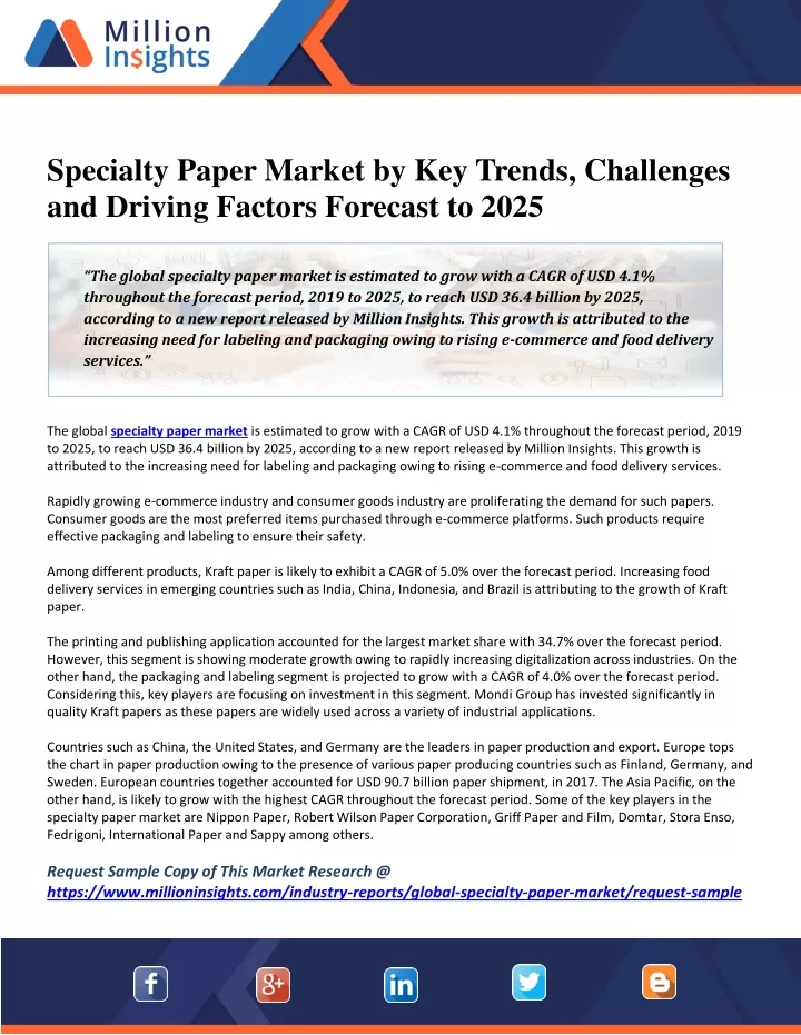 specialty paper market by key trends challenges