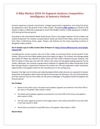 e bike market 2020 26 segment analysis