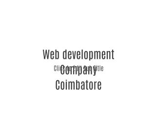 Web Application Development Coimbatore