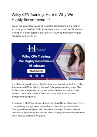 wiley cpa training here is why we highly