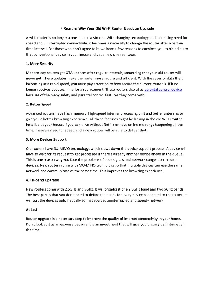 4 reasons why your old wi fi router needs