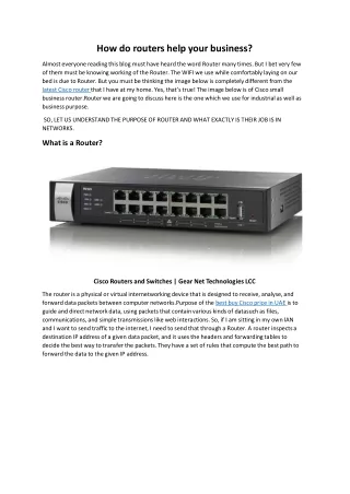 How do routers help your business?