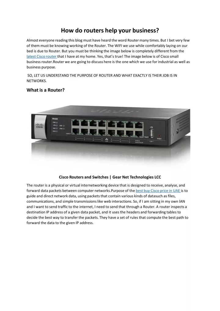 how do routers help your business almost everyone