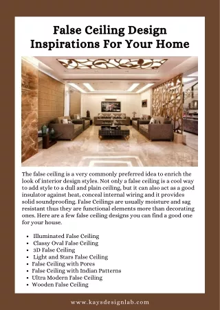false ceiling design inspirations for your home