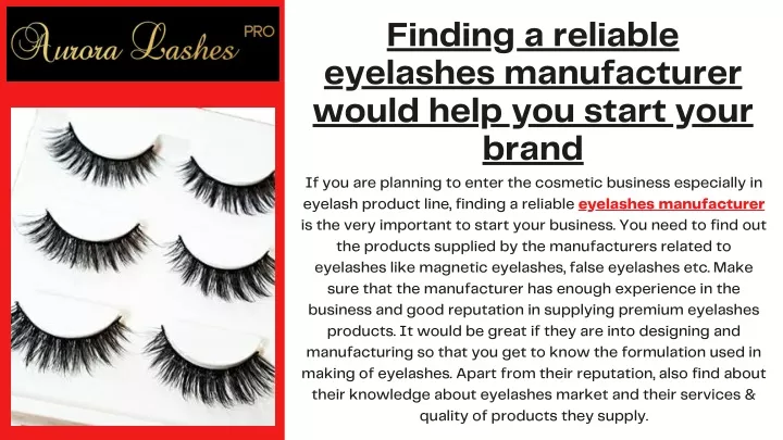 finding a reliable eyelashes manufacturer would