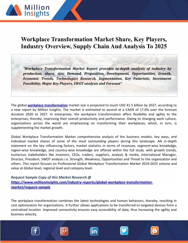 workplace transformation market share key players