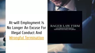 at will employment is no longer an excuse
