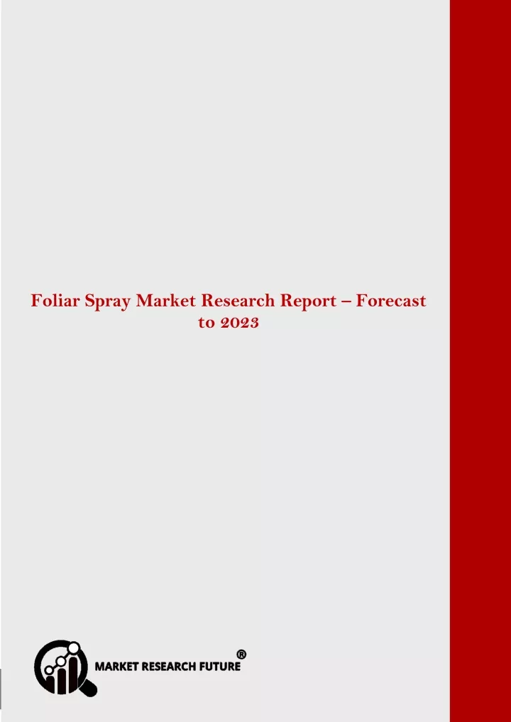 foliar spray market information by fertilizer