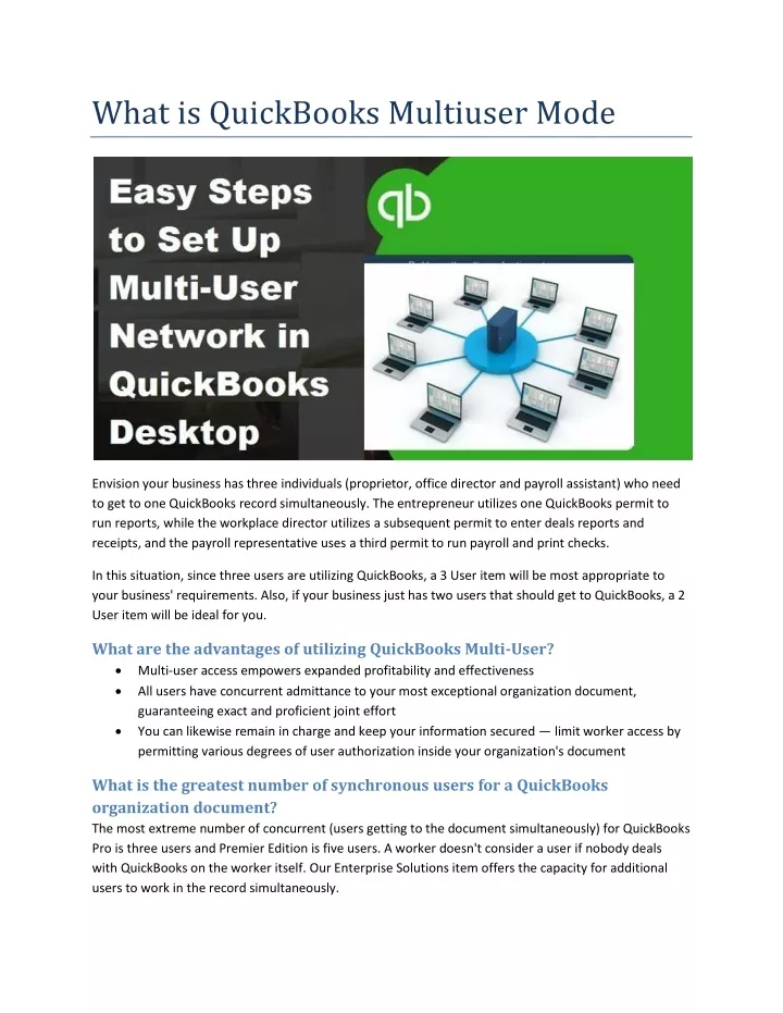 what is quickbooks multiuser mode