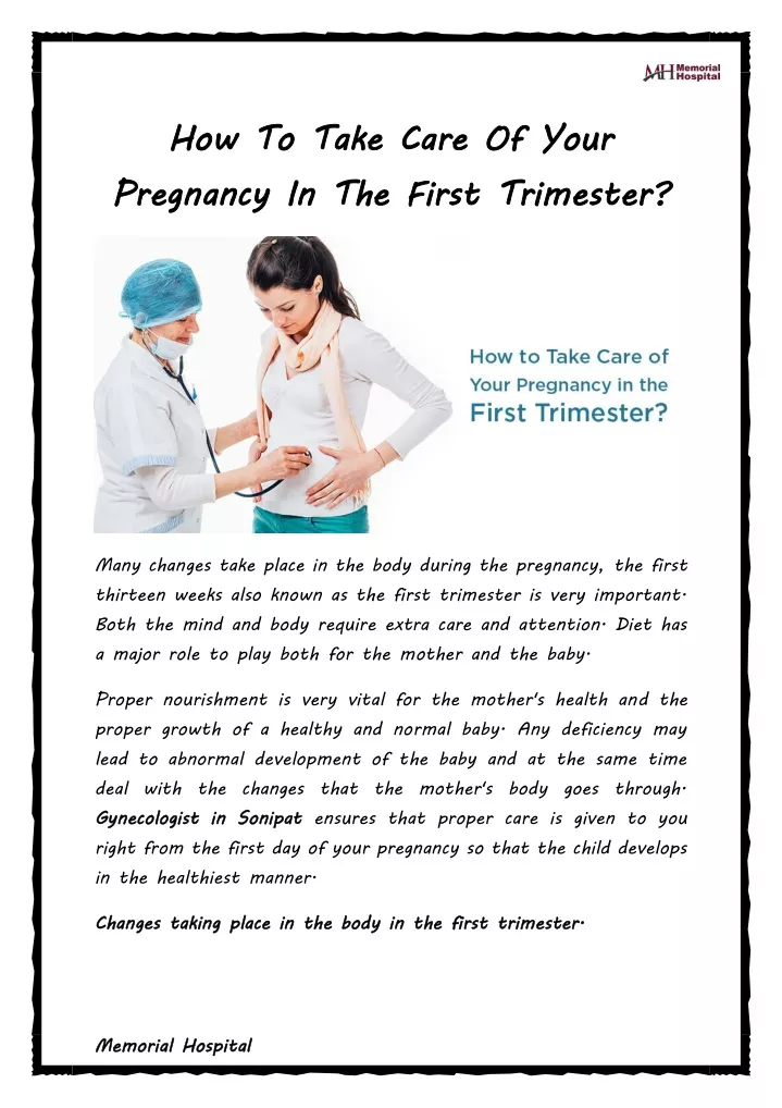 how to pregnancy in the first trimester