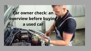 What are the details required from car owner check?