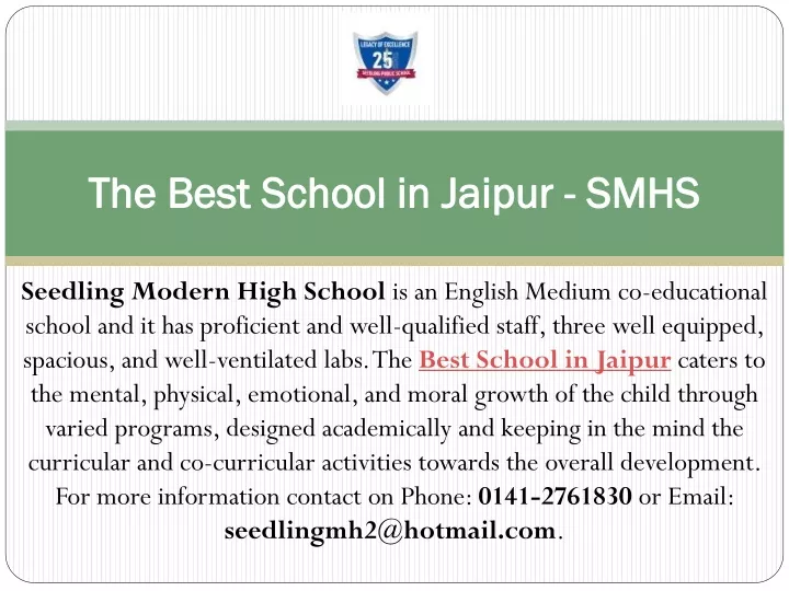 the best school in jaipur smhs