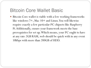 bitcoin core wallet basic