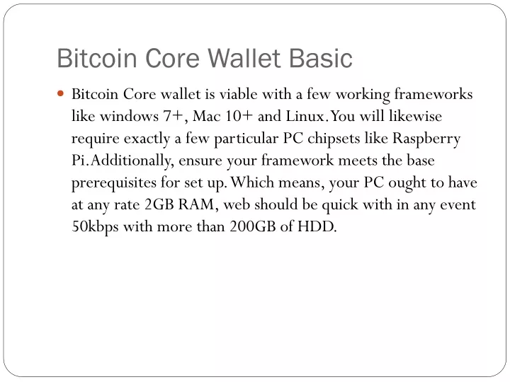 bitcoin core wallet basic