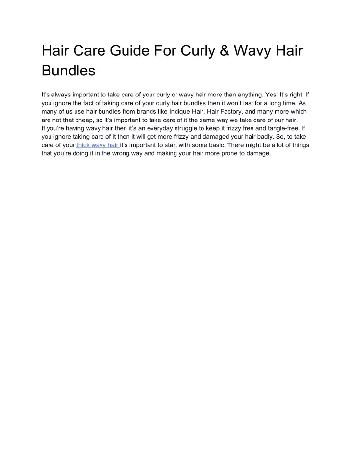hair care guide for curly wavy hair bundles
