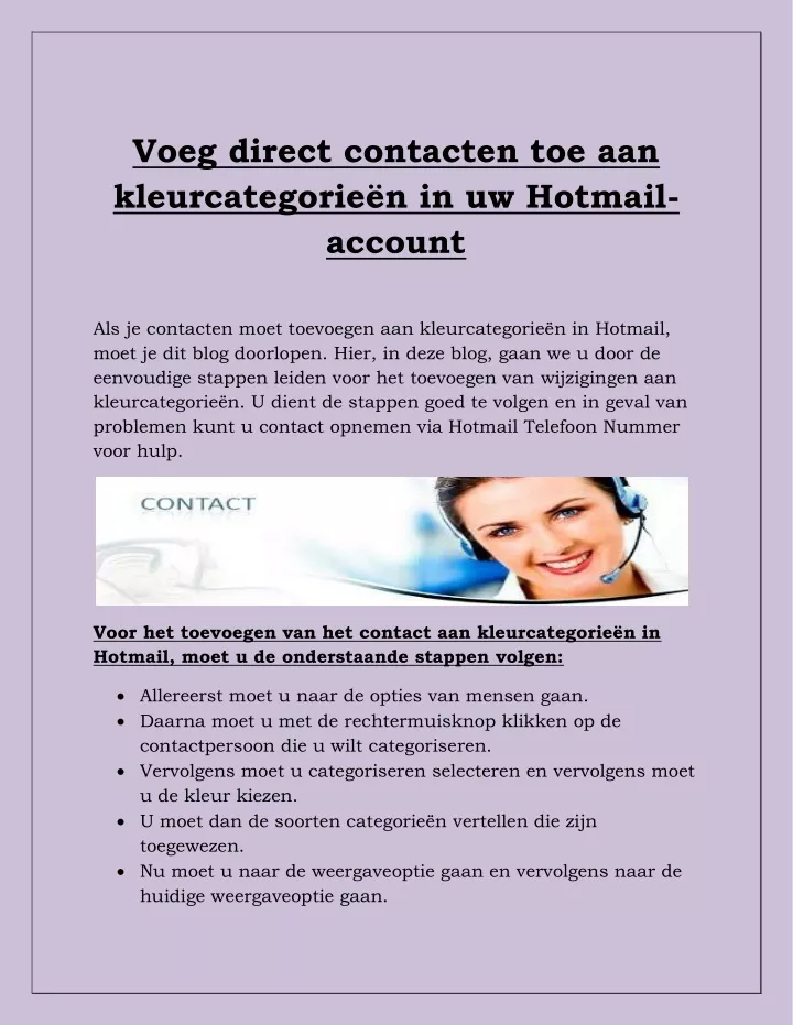 voeg direct contacten toe aan kleurcategorie