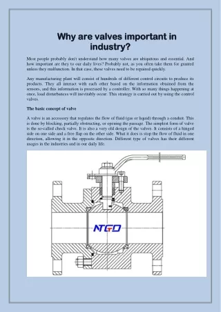 Why are valves important in industry?