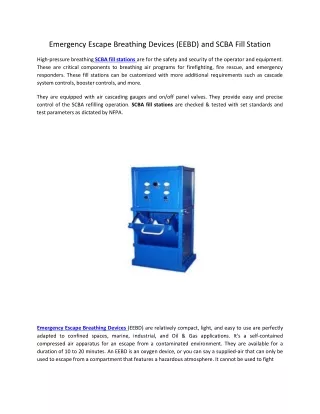 emergency escape breathing devices eebd and scba