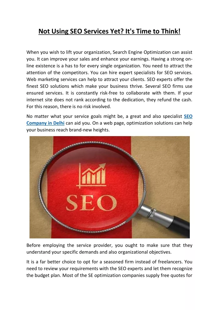 not using seo services yet it s time to think