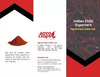 indian chilli exporters agrocrops india ltd