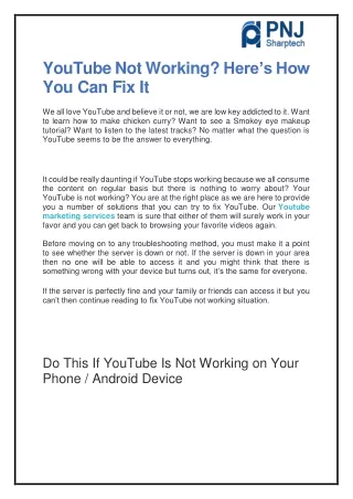 youtube not working here s how you can fix it