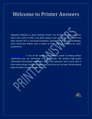 Learn to Connect Canon MG3620 Printer to Computer at Printeranswers