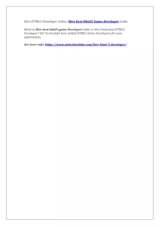 hire html5 developer india hire best html5 game