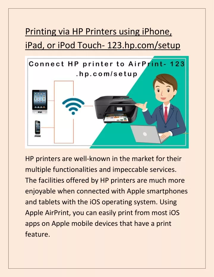 printing via hp printers using iphone ipad