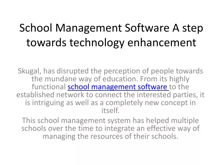 school management software a step towards technology enhancement