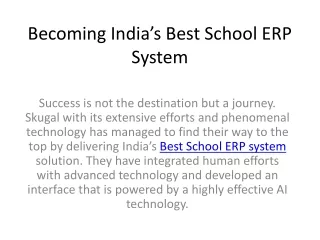 becoming india s best school erp system