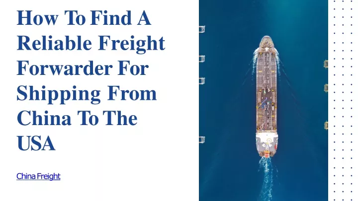 how to find a reliable freight forwarder