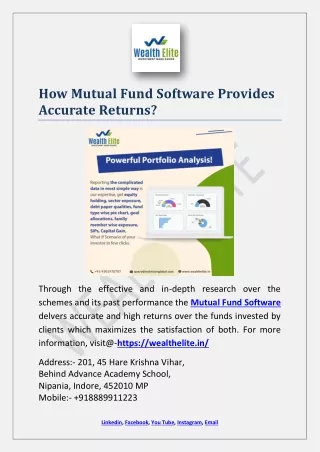 how mutual fund software provides accurate returns
