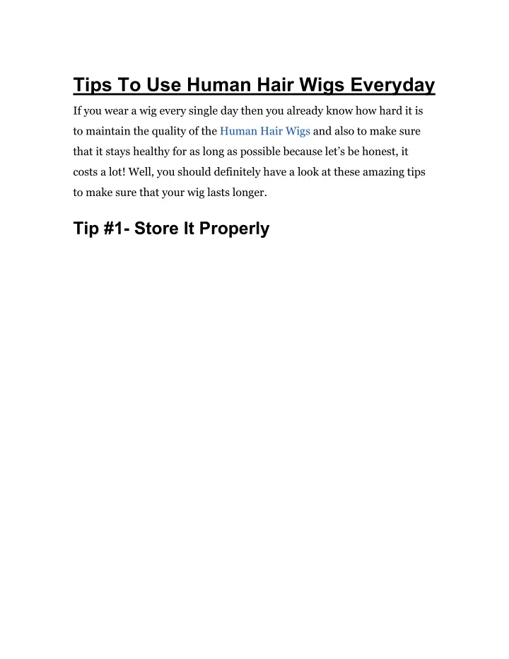 tips to use human hair wigs everyday